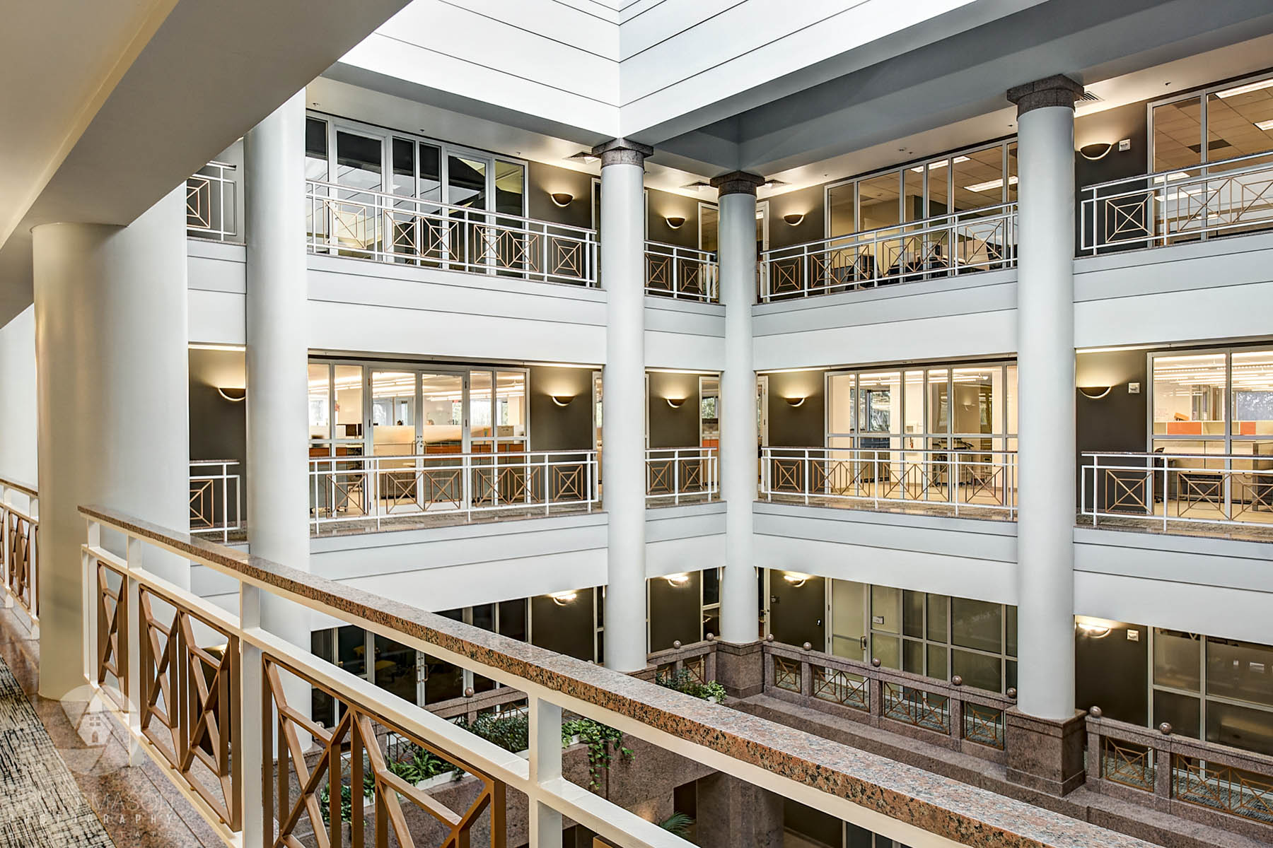 a view from inside the UFCU Plaza 3rd floor