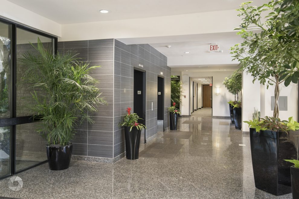a photo of the lobby of The Atrium office building in north Austin