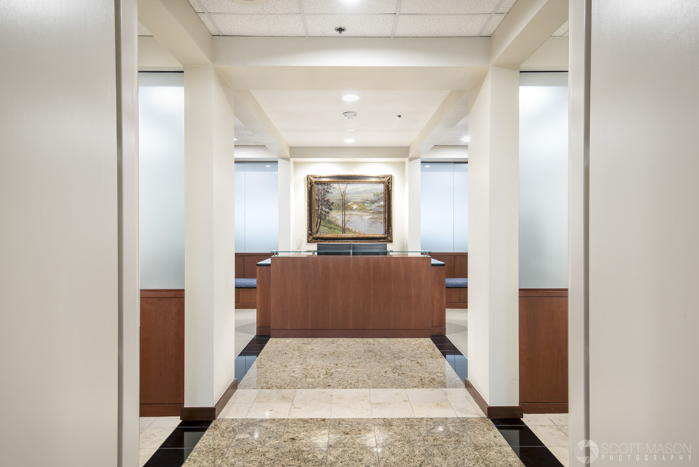 lobby of a law firm in One International Center