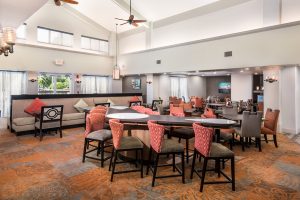 interior photo of the Homewood Suites Austin dining area