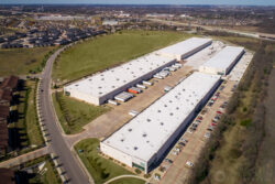 an aerial photograph of industrial buildings in Austin