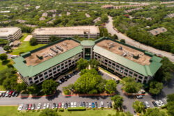 a drone photo of Barton Skyway off Mopac in Austin