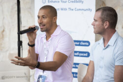 a discussion panel giving outside of the Austin Convention Center