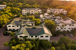 an aerial photograph of a medical complex in Austin